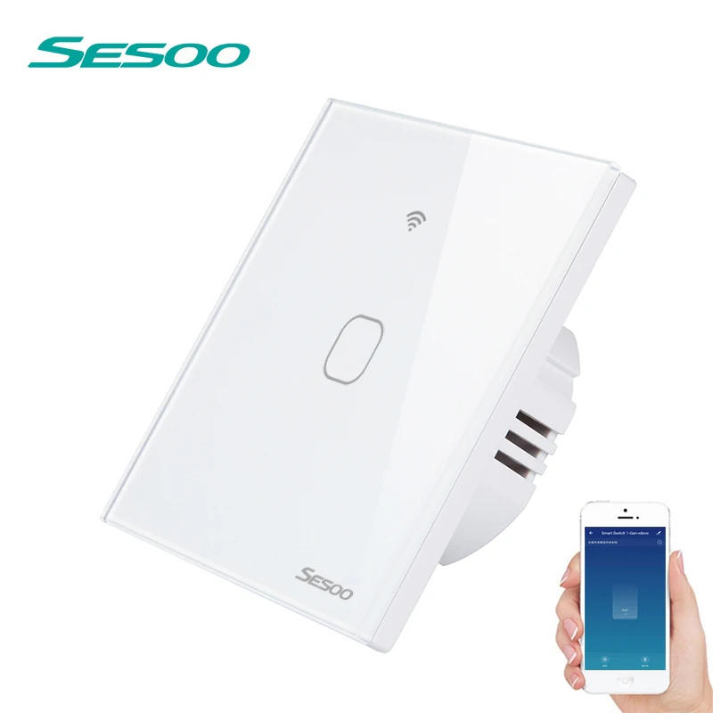 SESOO Wifi умный настенный светильник переключатель 1 Gang APP удаленный Умный домашний