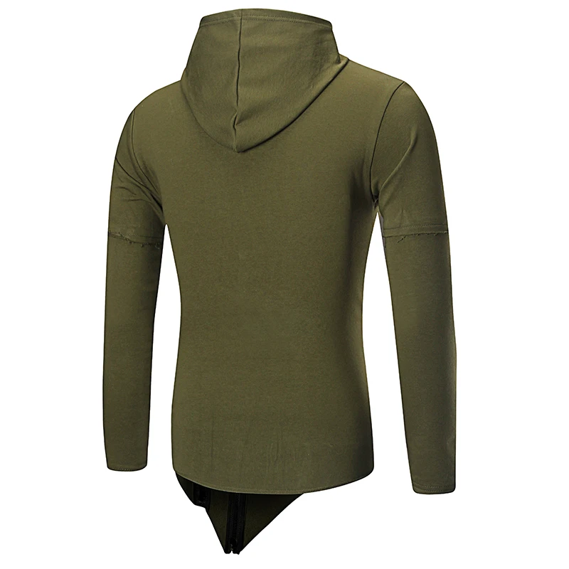 2017 Весна И Осень Мужской Новый Молния Мода Джерси С Капюшоном Корейский Царапин