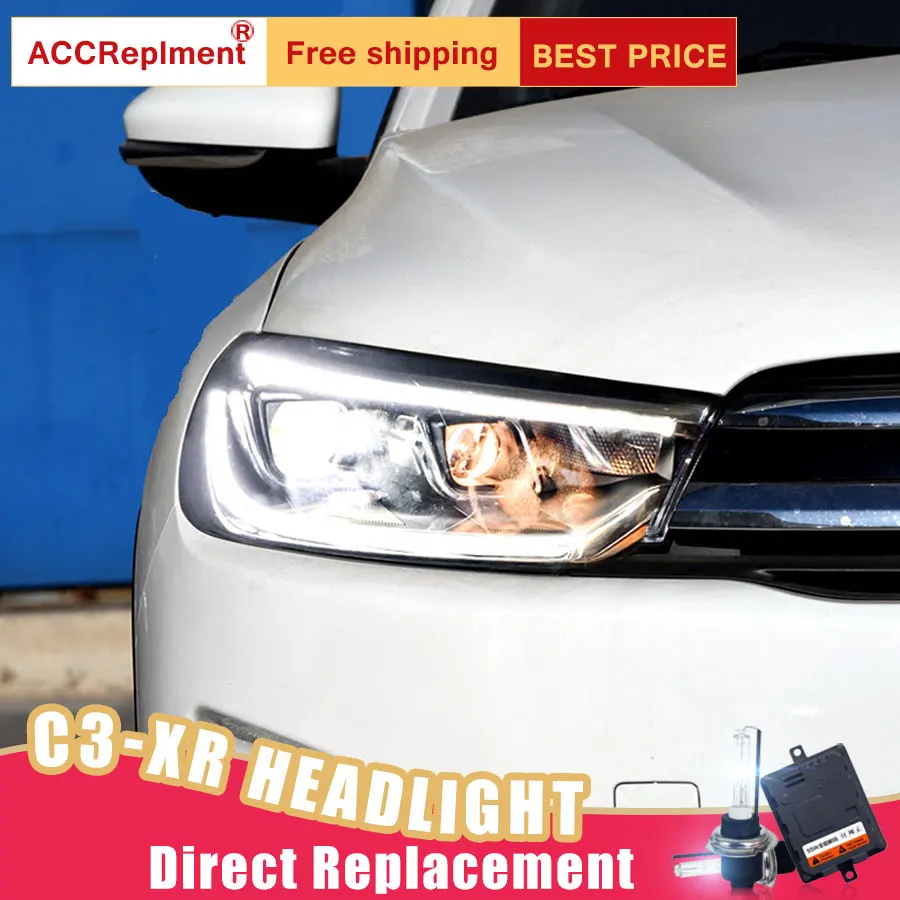 2 шт. светодиодный фары для Citroen C3-XR 2015-2017 Автомобильные ангельские глазки