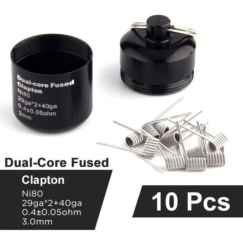 Атомайзер Augvape Merlin Mini RTA 10 шт. два ядра Clapton плавленые катушки герметичный одна