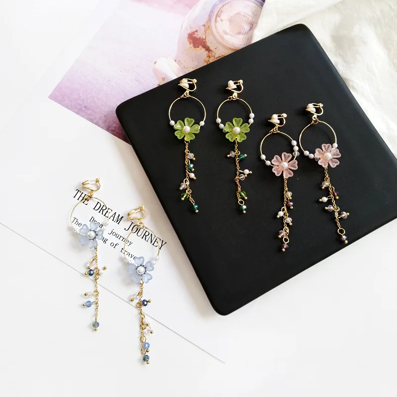 Женские серьги кольца с кристаллами в Корейском стиле|Серьги-кольца| |