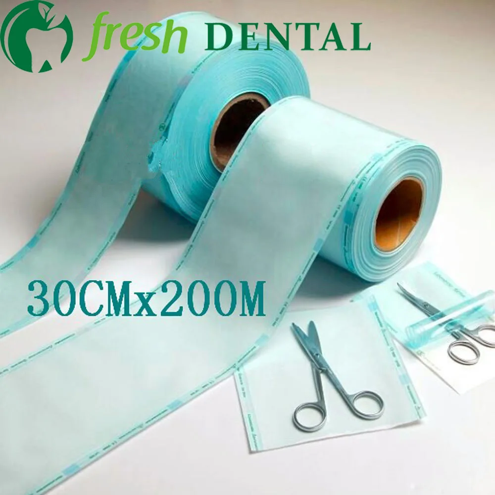 Dental 30CM*200meters disinfection volume flat heat-sealed bags sterile disinfection consumption films sterilized bag SL427