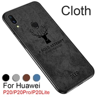 Deer Fabric Cloth Case For Huawei P20 Lite Pro smart Case Hauwei Huawey 20lite 20pro PSmart Soft TPU edge Phone Cover