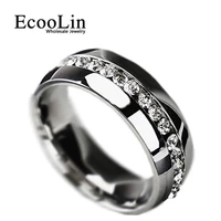 10pcs wholesale fashion jewelry classic women wedding ring lot channel set eternity 316l stainless steel rings free shipping