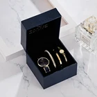 4 шт черные часы Для женщин Роскошные Лидирующий бренд Бизнес часы Для женщин часы синий простые часы Подарочная коробка для браслета наборы для ухода за кожей Relogio Feminino