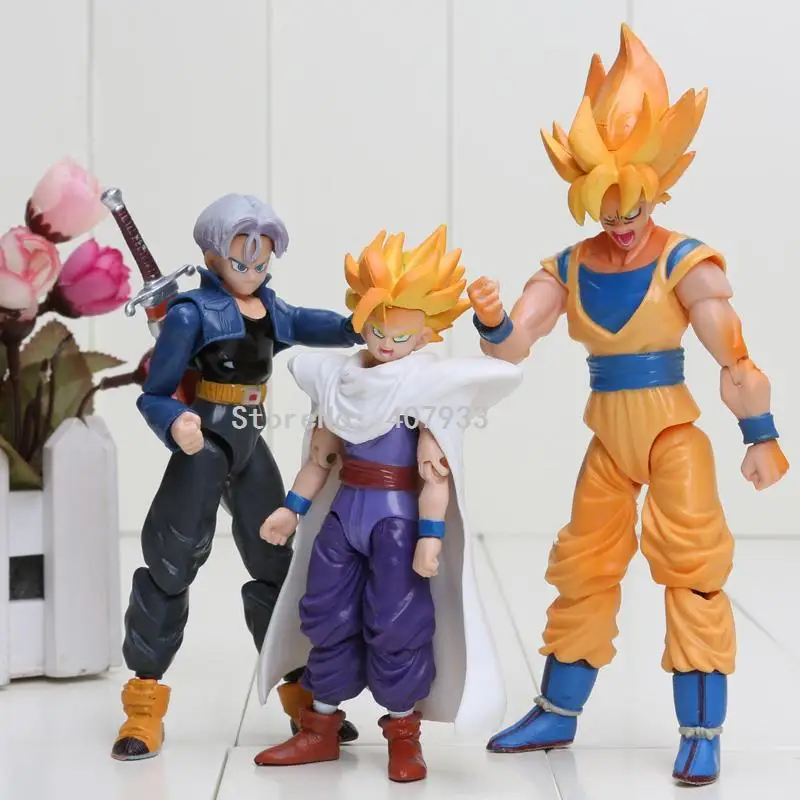 Dragon Ball Z на шарнирах Вегета сын пикколо Гохан Сон Гоку Trunks vegetto сотовый ПВХ фигурка игрушки 6 шт./компл. 13-15 см