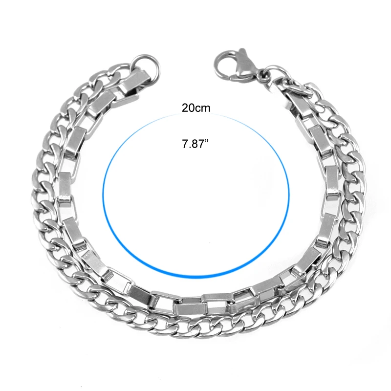 Браслет мужской из нержавеющей стали серебристого цвета|Цепочки и браслеты| |