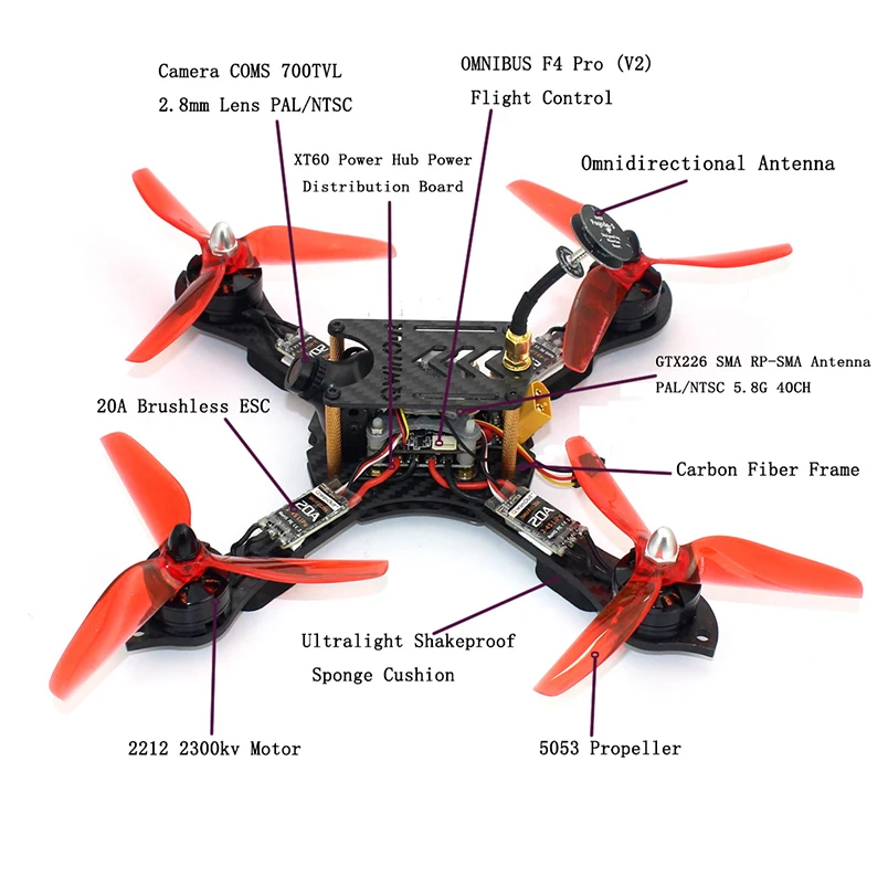 JMT 210 мм RTF Mini Racer RC FPV Квадрокоптер гоночный Дрон с Flysky FS I6 передатчик F4 Pro (V2)