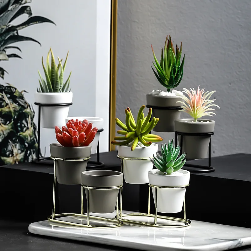 2 шт. скандинавском стиле грубая гончарная Керамика Золотой железная настольная