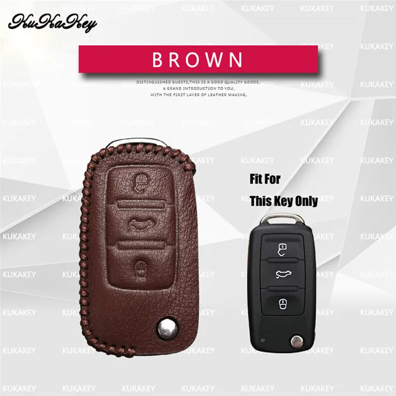 Кожаный чехол для автомобильного ключа Volkswagen VW EOS Tiguan Scirocco Polo Caddy Passat B6 B8 B7 Bora Jetta 6 T5