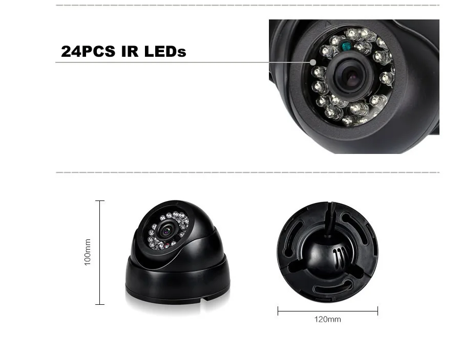 700TVL CCTV камера купольная 24 шт. ИК светодиоды ночного видения камера безопасности цветная ИК камера внутреннего видеонаблюдения 900TVL 1200TVL