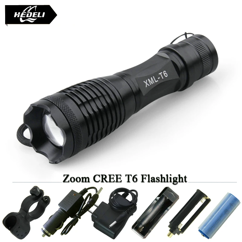 Мощный светодиодный фонарик 5 режимов zoomble водонепроницаемый фонарь cree xml t6 zaklamp