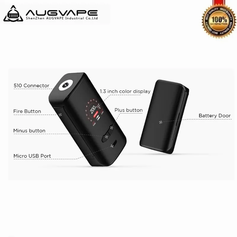 Augvape VX200 200 Вт TC бокс мод Vape коробка питание от двух 18650 батареи испаритель VS Voopoo Drag 2