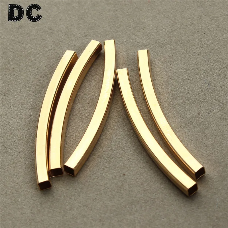 DC 30 шт./лот золотистые металлические медные квадратные изогнутые длинные