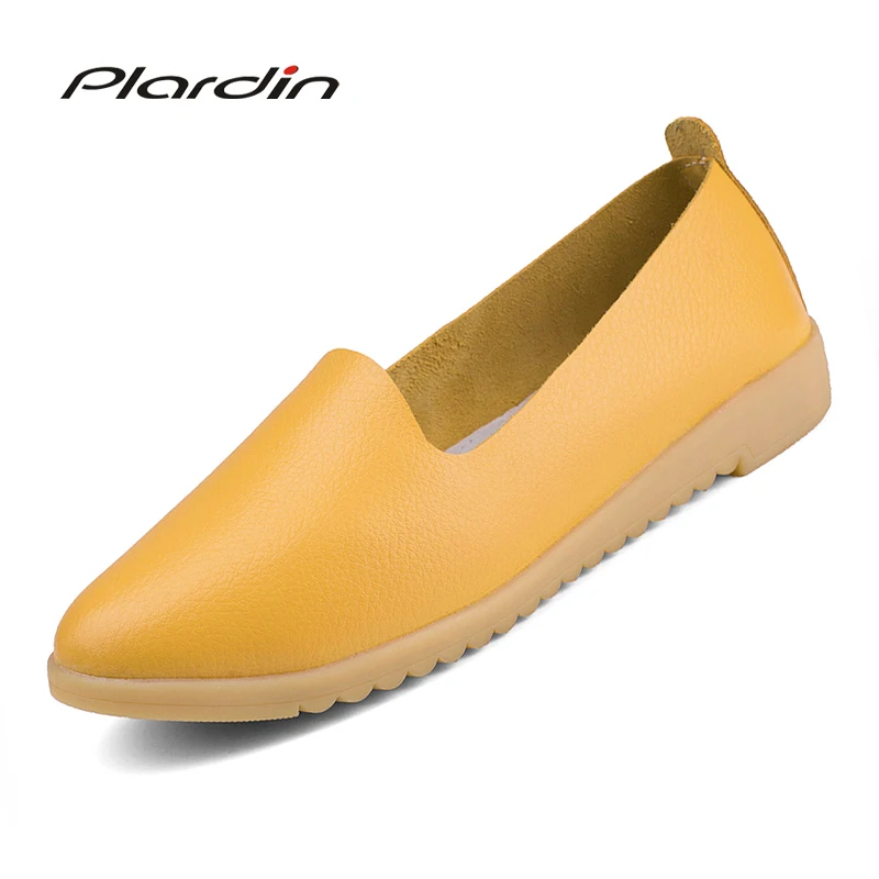 Plardin/2019 г. женские балетки из натуральной кожи на плоской подошве летняя