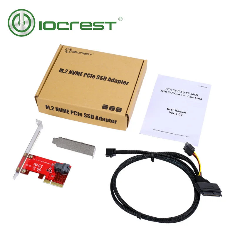PCIe мини PCIe для U.2(SFF-8643) Gen 3/4-канальная карта