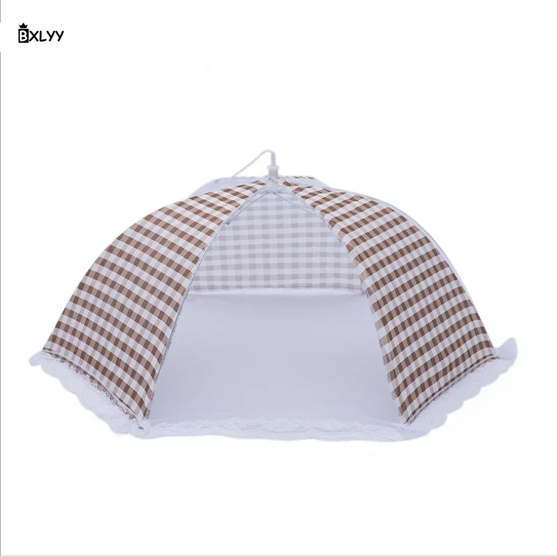 beige BXLYY креативный пыленепроницаемый складной чехол для еды, 4 цвета, аксессуары для кухни, украшения дома, небольшие инструменты, кружевной стол, покрытие для еды. 7z - Цвет: beige