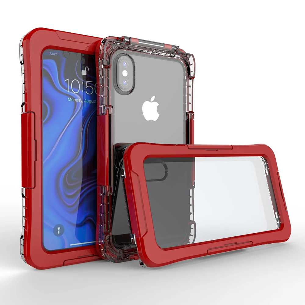Красный IP68 Водонепроницаемый чехол для iPhone X XR XS Max 8 7 Plus 6 6S 5 5S SE чехол для телефона водонепроницаемый чехол для iPhone 11 Pro Max - Цвет: Красный