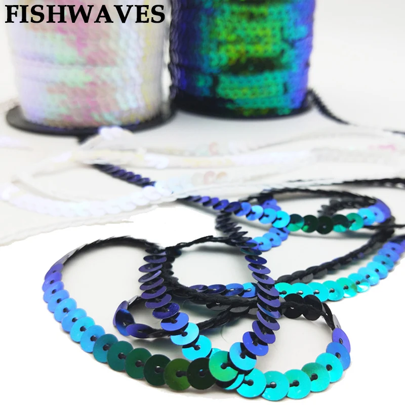 FISHWAVE 10 ярдов 6 мм блестки струнные рулоны для шитья на обшивке аксессуары для одежды плоские изысканные AB цветные блестки для рукоделия одежды
