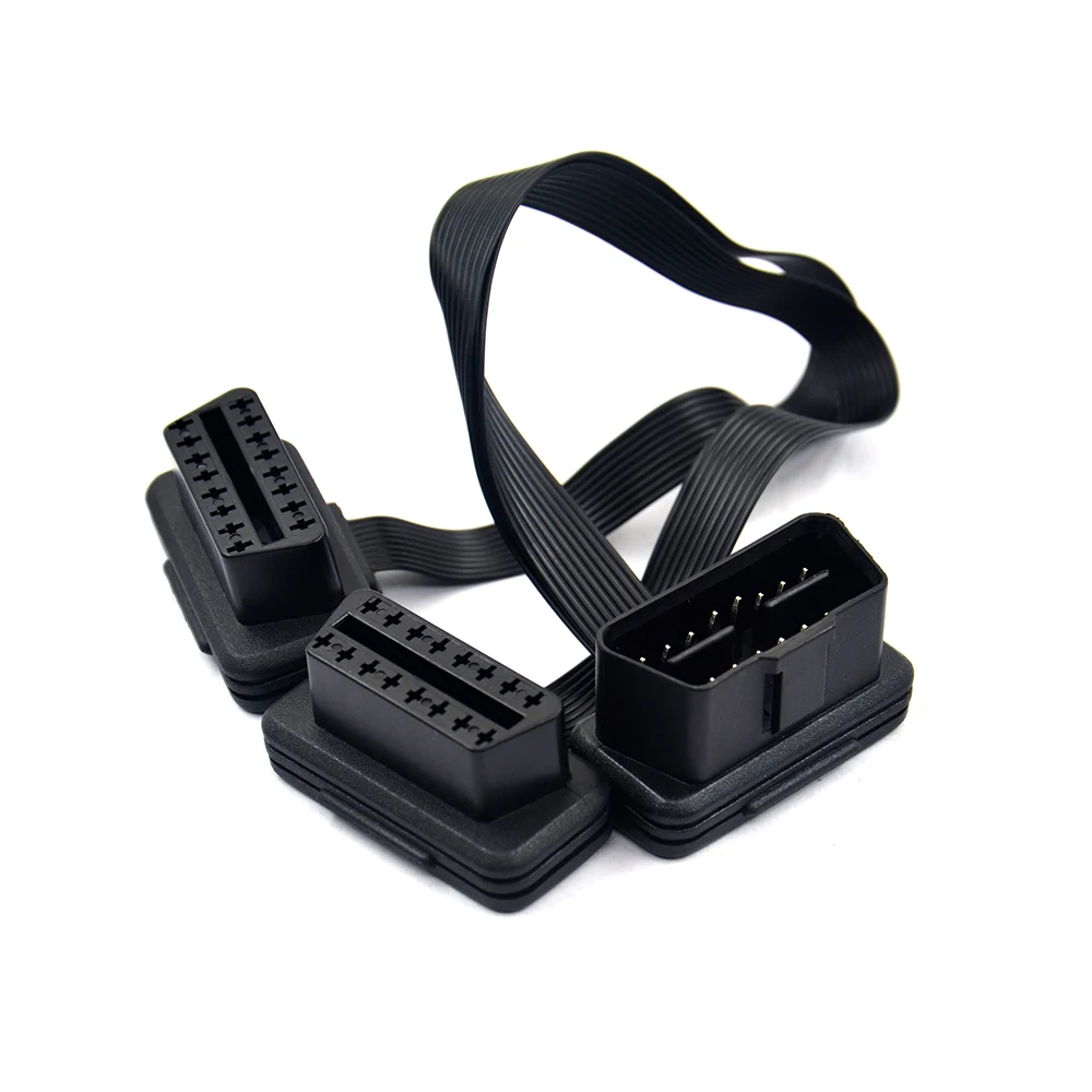 2020 ODB OBD2 кабель 16 контактный 1 Мужской до 2 Женский OBD II разъем Диагностика