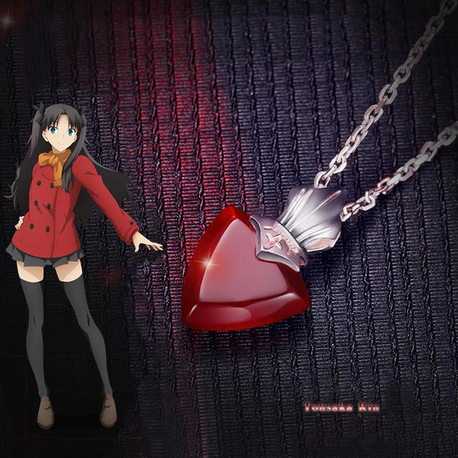 Ожерелье Fate stay Night аниме кулон для костюма ожерелье красного цвета Серебро S925