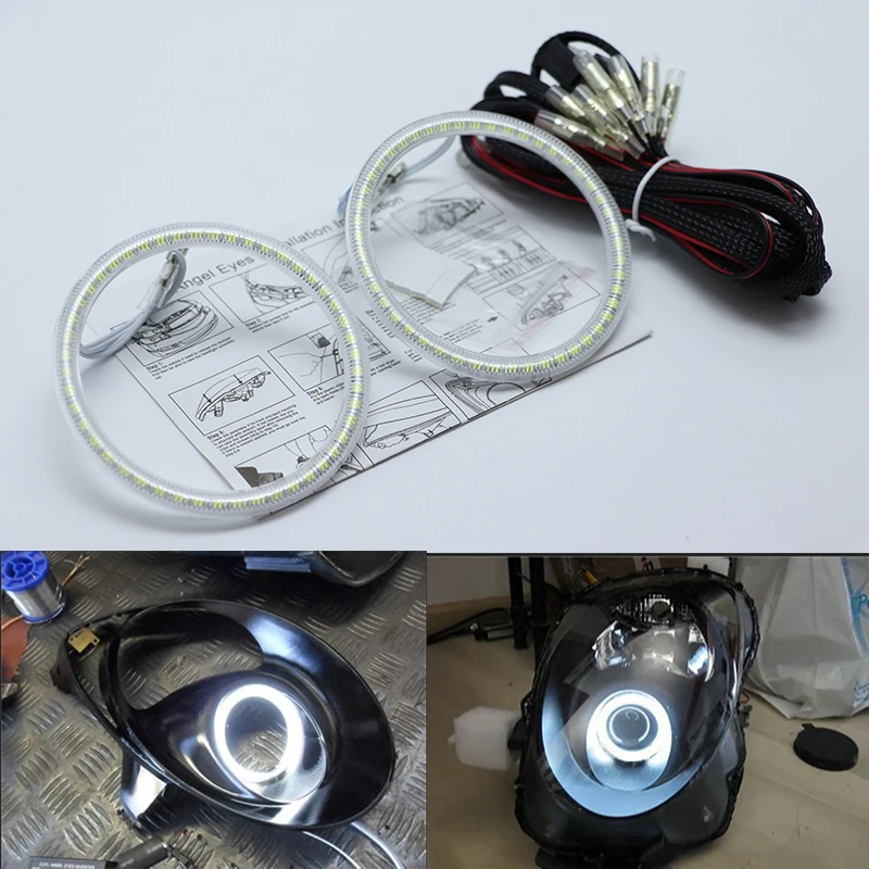 Для Alfa Romeo Mito 2008-2015 ультра яркий SMD белый светодиод ангельские глазки 2600LM 12V halo ring kit