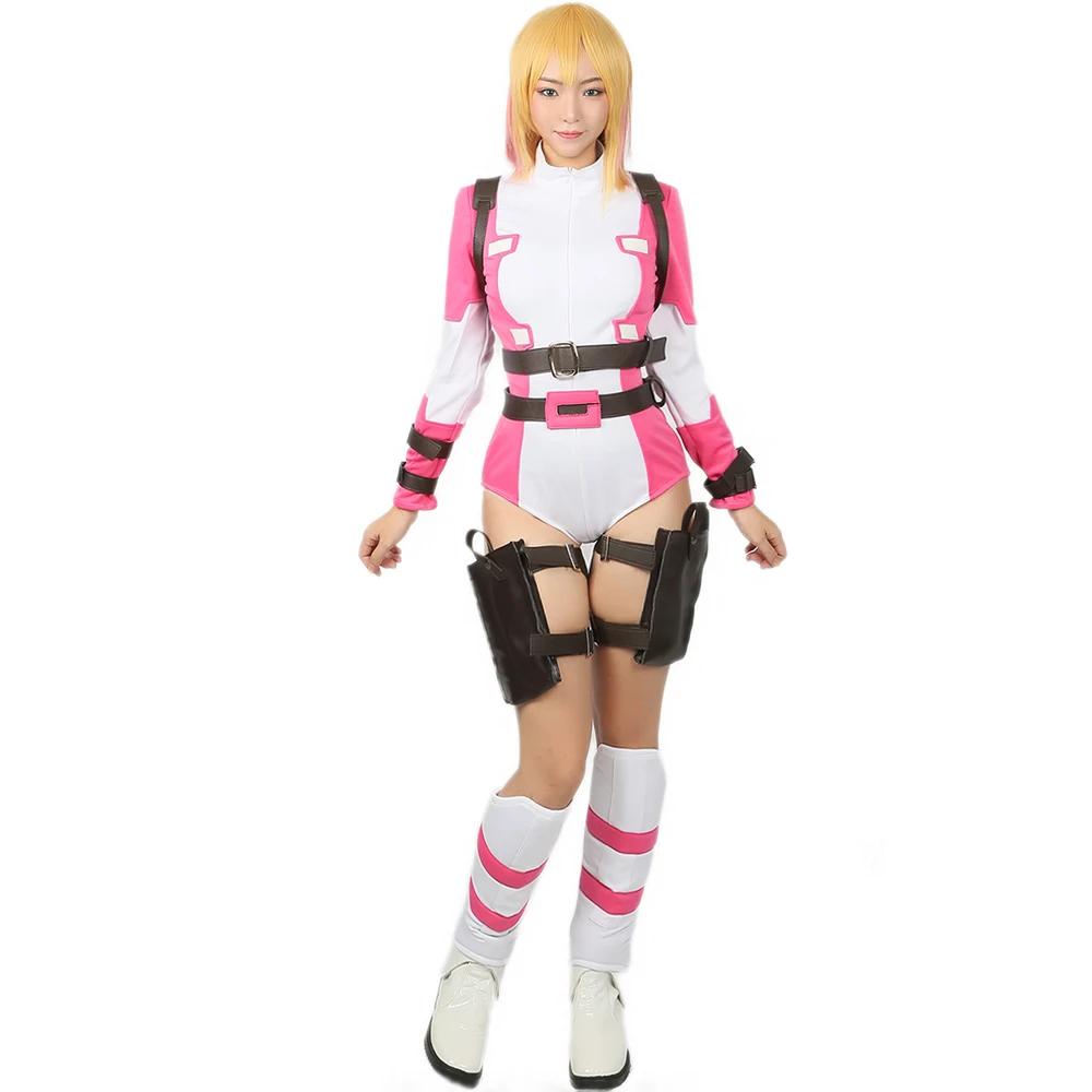 X COSTUME Gwenpool костюм комикс Gwen Poole Косплей Хэллоуин полный наряд высокого качества