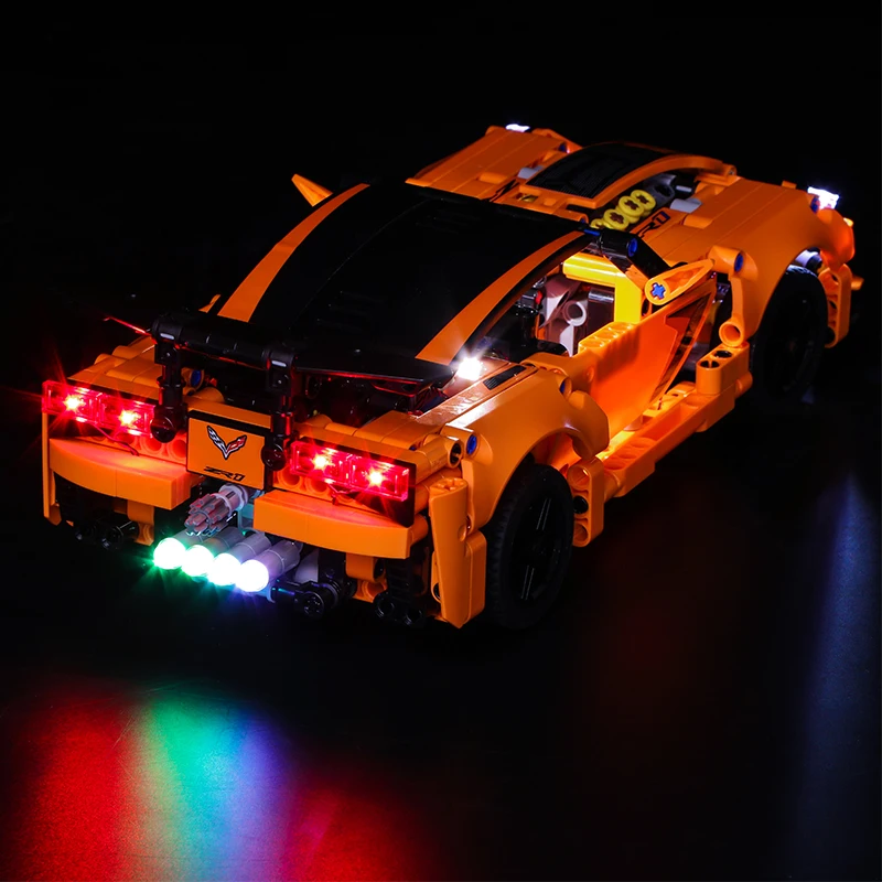 Светодиодный светильник с Lego 42093 строительные блоки Chevrolet ZR1 спортивный
