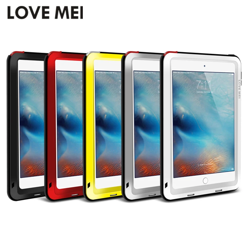 Мощный ударопрочный Алюминиевый Чехол Love Mei для Apple iPad Air 2 Mini 3 4 5 6 Жесткий Gorilla