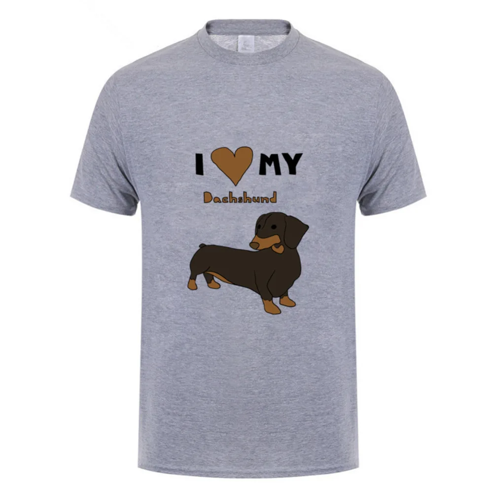 Футболка для гиков Camisetas Masculina футболки с надписью I Love My такса Для мужчин рисунком