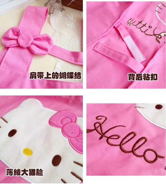 Кухонный фартук hello kitty с милым бантом, фартук для приготовления пищи, розовый передник, фартук с рисунком кота, кухонный фартук для приготовления пищи, фартук для шеф-повара, гаджеты