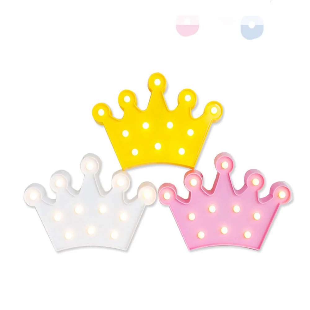 Светодиодный 3D принцессы queen Корона ночник Батарея Мощность настольная лампа для