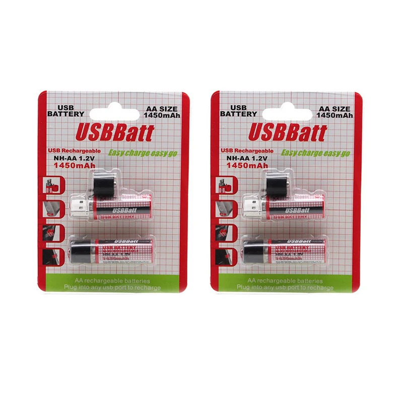 LiitoKala 1 2 V 1450MAH USB AA аккумулятор перезаряжаемый Nimh со светодиодный индикатором и