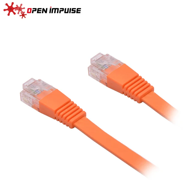 Плоский сетевой Lan кабель голая медь оранжевый цвет CAT5E RJ45 патч 1 м|cable 1m|cable rj45cable
