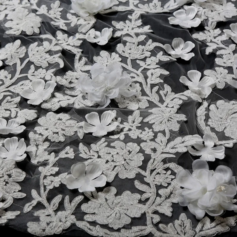 LAN Ting невесты из двух Слои современный Стиль цветок Кружево аппликация край