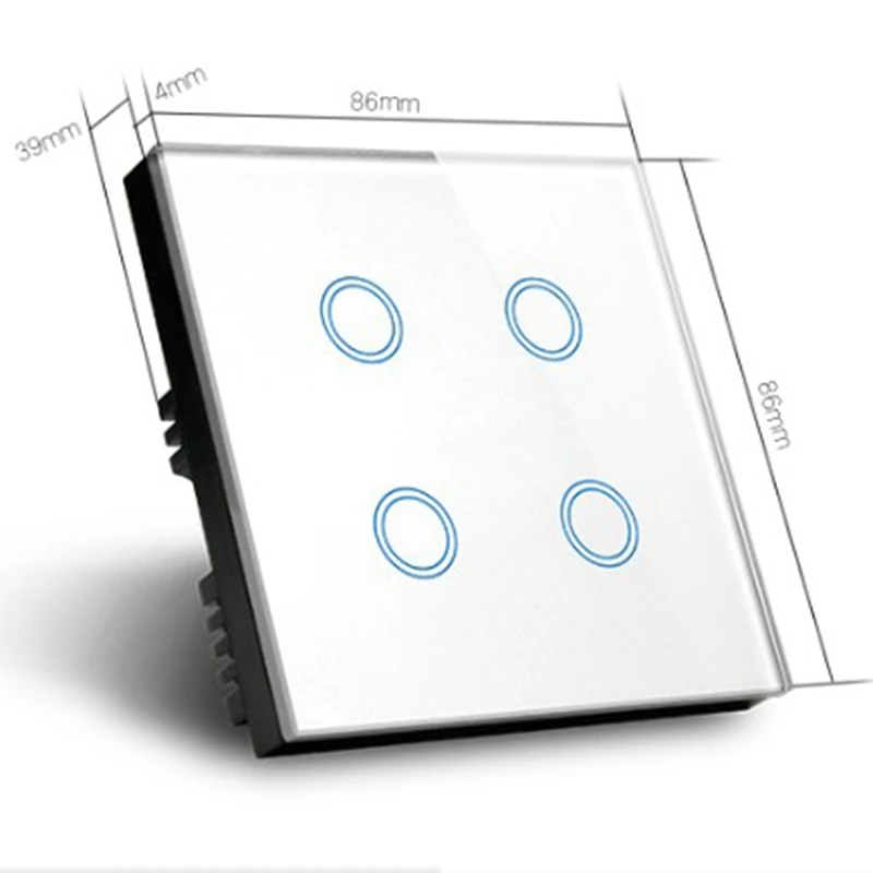 Британский стандарт Wifi умный переключатель 4 банды Alexa Голосовое управление