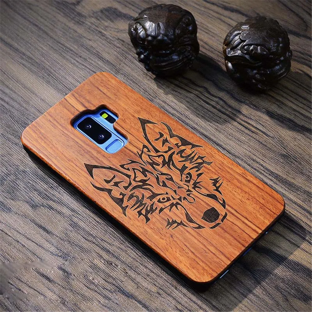 

Wooden Phone Cases for Samsung Galaxy S7 edge S8 Plus S9 Natural Real Bamboo Carving Hard Wood Back Coque Cover for Galaxy S7