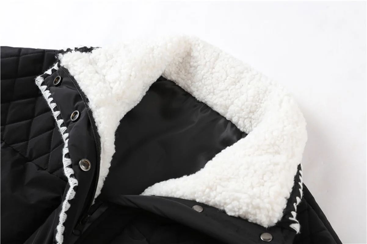 Пальто и куртки женские 2018 модные из искусственной овечьей шерсти воротник