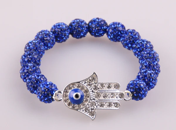 dark blue pave ball bracelet disco balls crystal evil eye hamsa hand Bracelets For Women Jewelry | Украшения и аксессуары