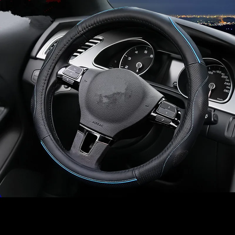 Чехол на руль из натуральной кожи автомобильные аксессуары для Volkswagen Golf 6 7 PASSAT CC
