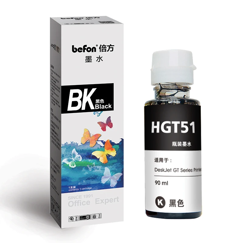 Сменный Набор чернил befon X4 для hp GT51 GT52 GT 51 52 GT5810 GT5820 5810 Deskjet 90 мл 70 мл|Наборы заправки
