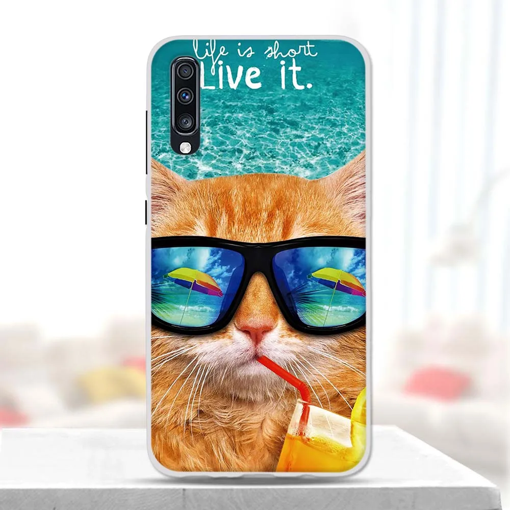 Чехол для Samsung Galaxy A70 защитная задняя крышка мягкий силиконовый милый чехол