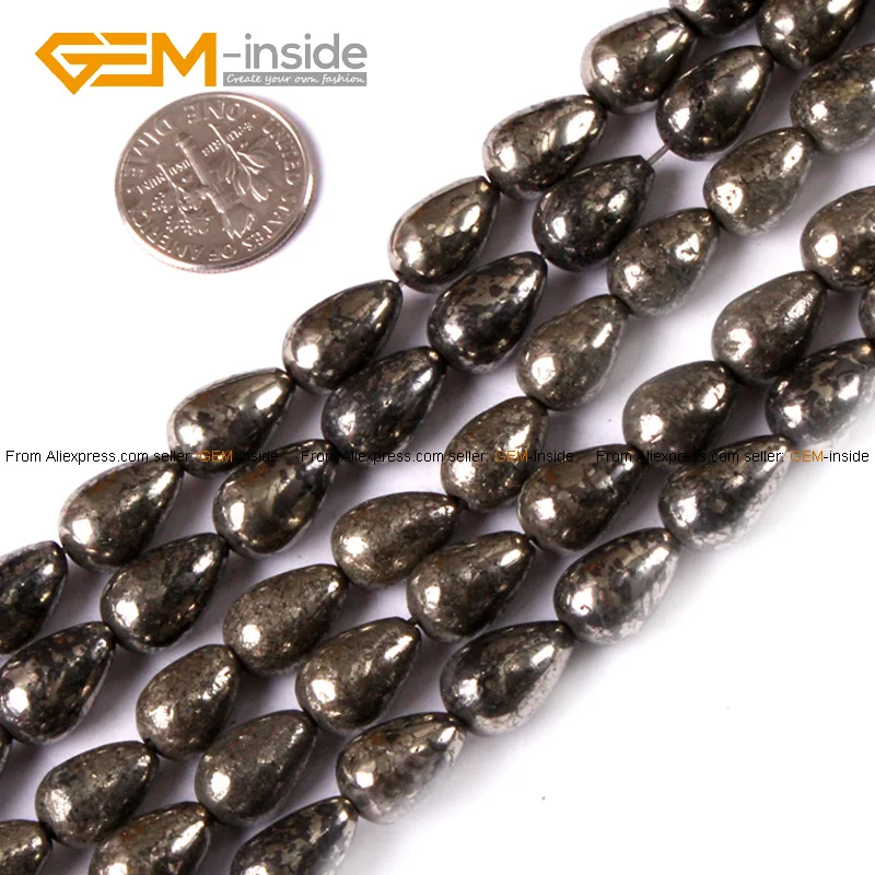 Натуральные плоские каплевидные бусины с драгоценным камнем для изготовления