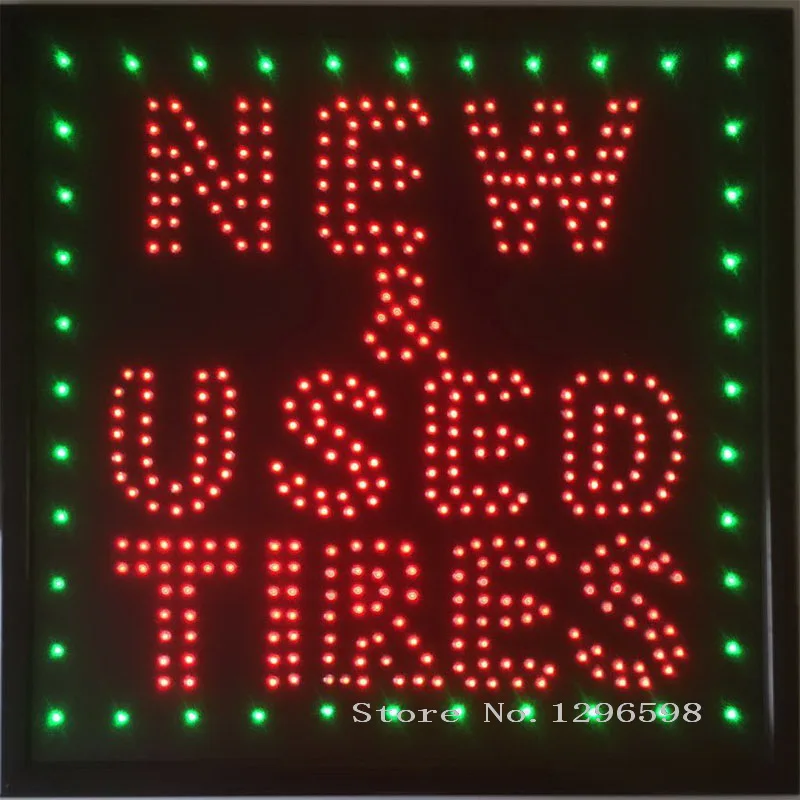 

CHENXI Led New&Used Tires business store open neon sign 19x19 Inch hot sale graphics 15mm pixels indoor car used of business