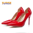 Туфли-лодочки женские из лакированной кожи, на шпильке 10 см, с острым носком