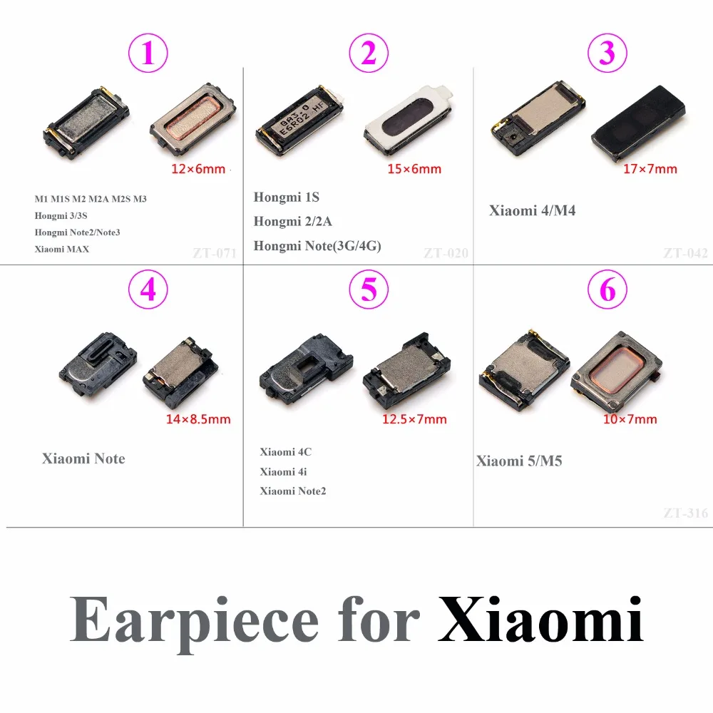 

ChengHaoRan 2pcs Earpiece Speaker for Xiaomi Xiao mi Xiaomi Note 2 4C 4i M1 M1s M2 M2A M2S M3 M4 M5 Redmi hongmi 1S 2/2A/Note 2