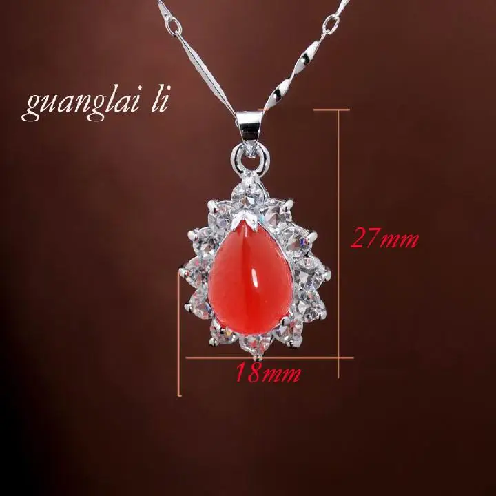 Новое поступление женщин подарок элегантная девушка красный камень цепи