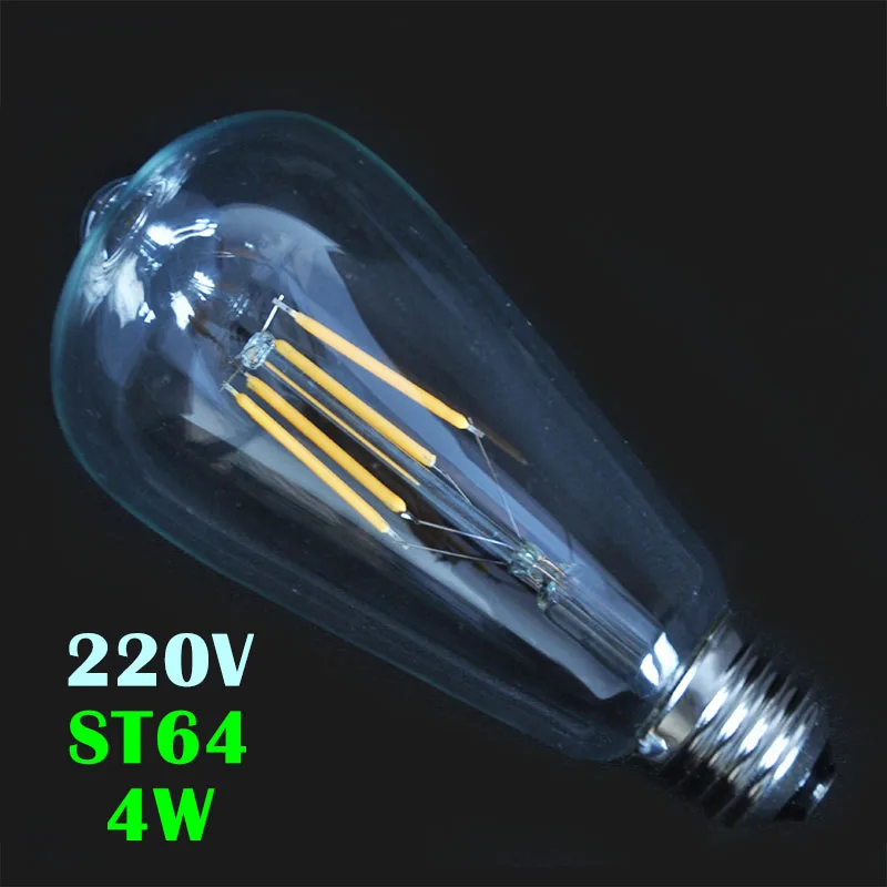 Новый ST64 G45 E27 2/4/6/8 Вт теплый белый светодиодный Винтаж ретро лампы накаливания