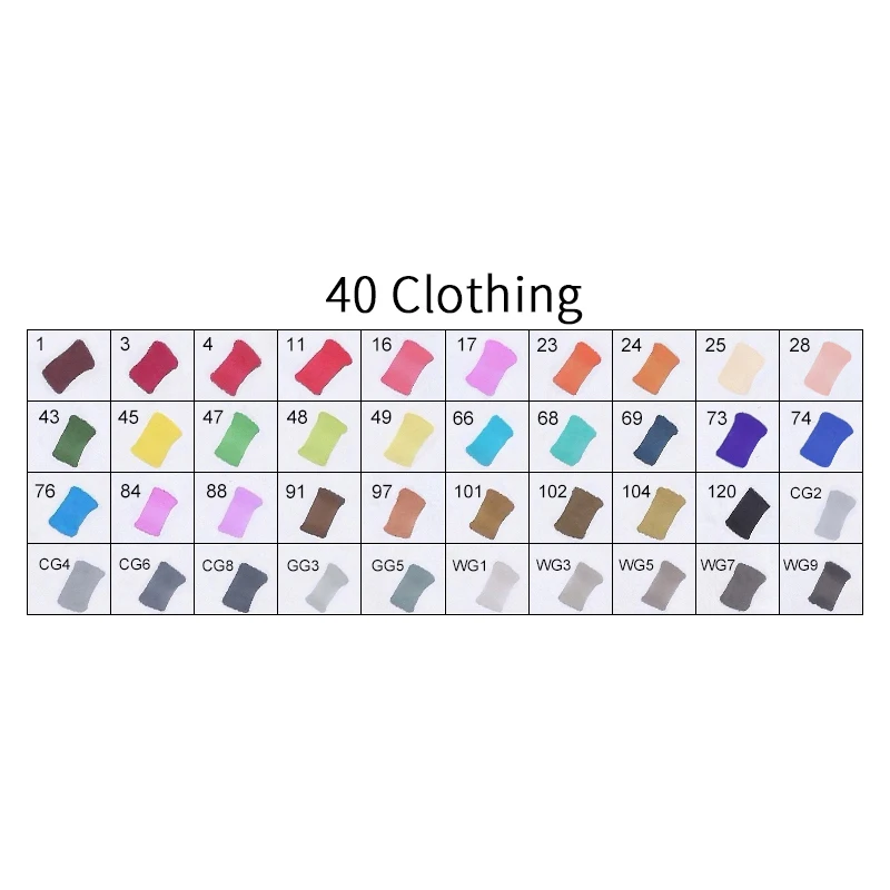 40CLOTHING TOUCHFIVE 12/24/30/40/60/80 Цвета маркер для рисования ручка на спиртовой основе дешевые маркер для манги рисунок маркеры товары для рукоделия - Цвет: 40CLOTHING