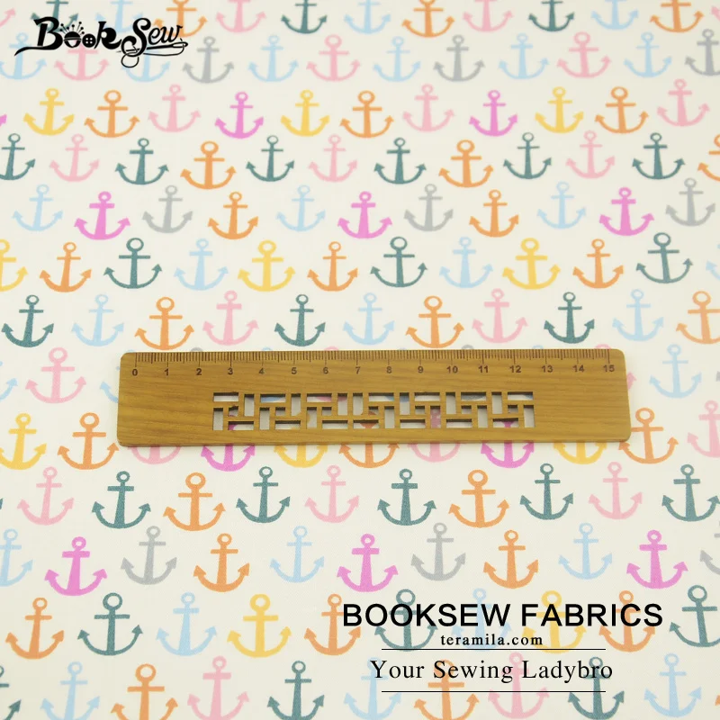 Booksew Вышивание ткани яркий Цвет якорь 100% хлопок саржа Ткань для ребенка beding кукла